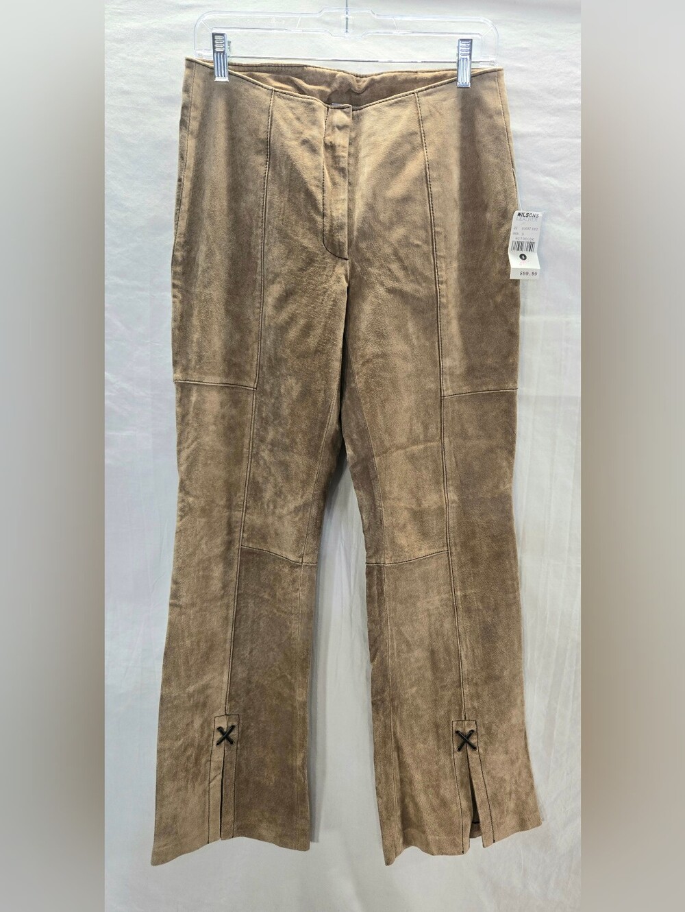 Vintage Wilsons Leather Women's Size 6 Suede Tan Bootcut Pants New 27" Waist New